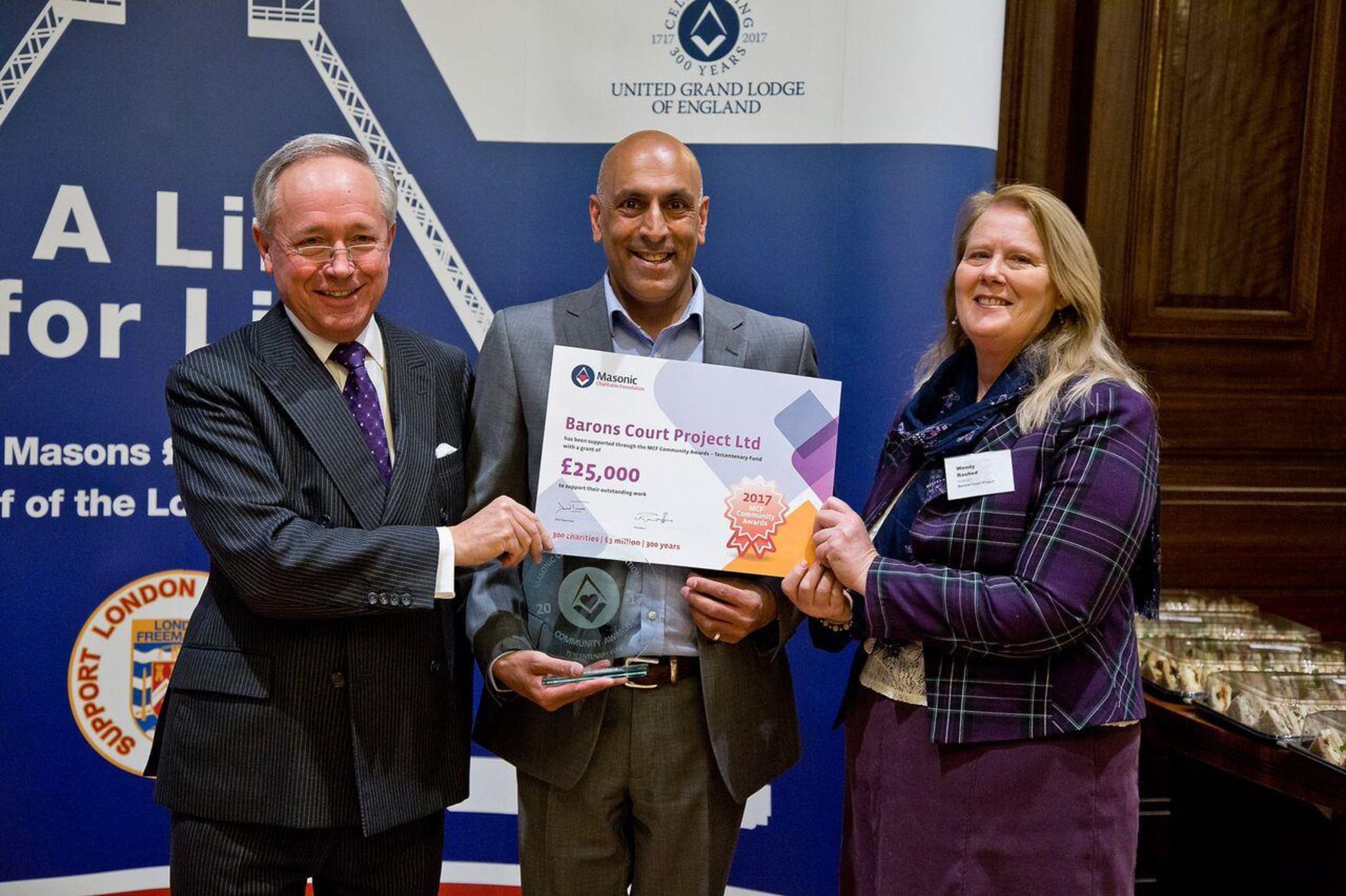 Sir Michael Snyder welcomes representatives of charities to Freemasons' Hall