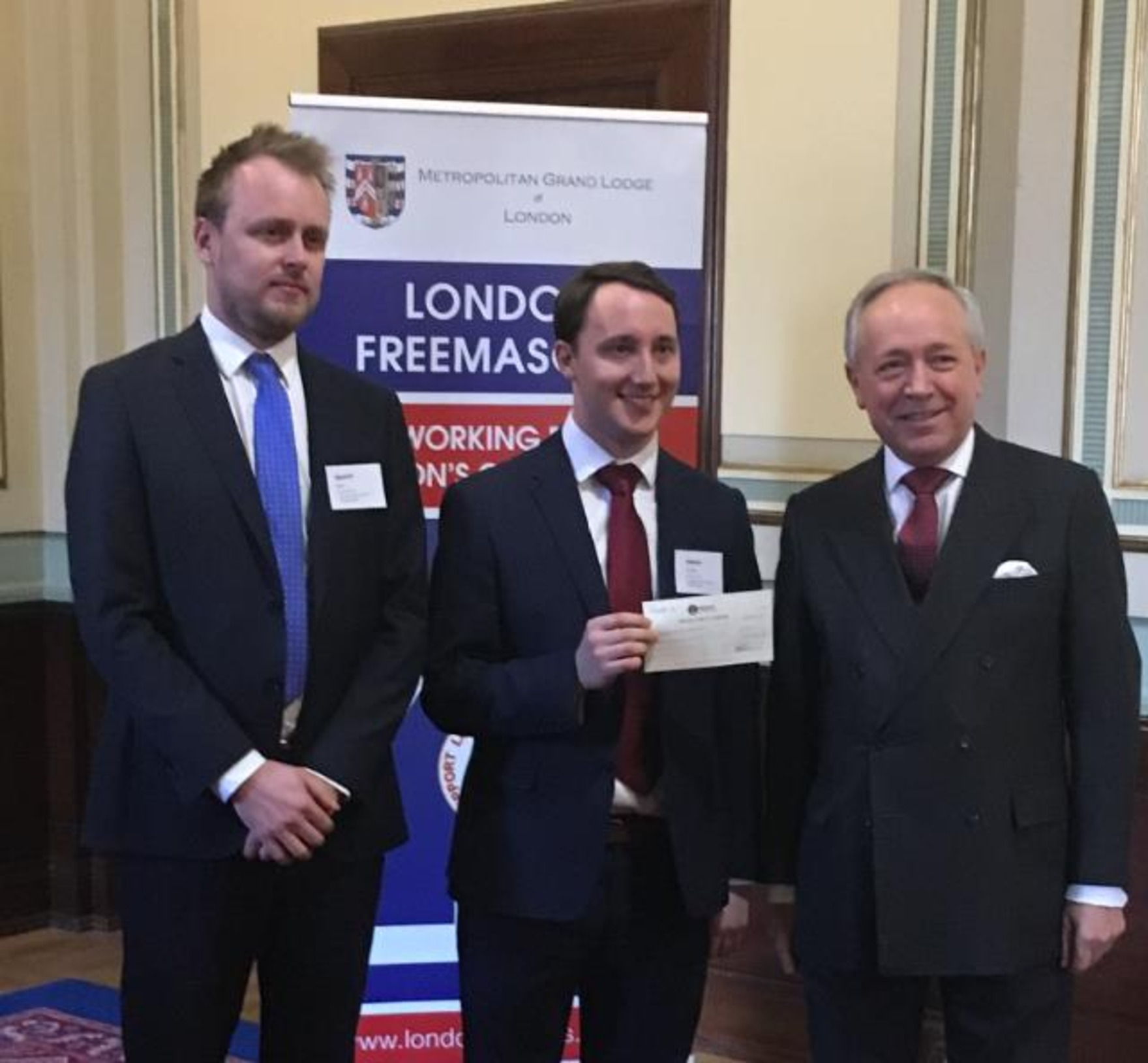 Charities Cheque Presentation at Freemasons Hall