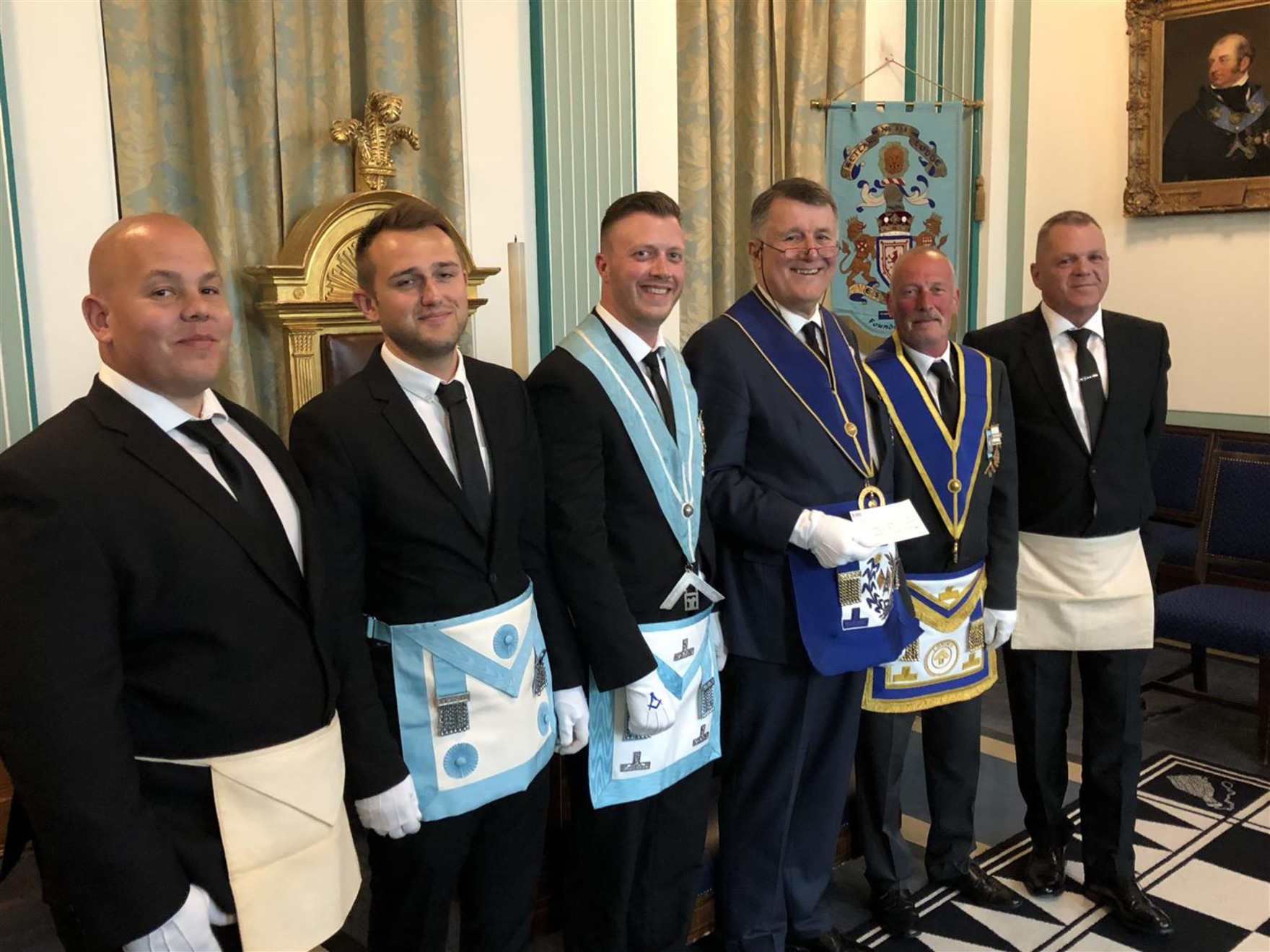 Zetland Lodge No 511 makes donation London Fire Brigade Appeal donation
