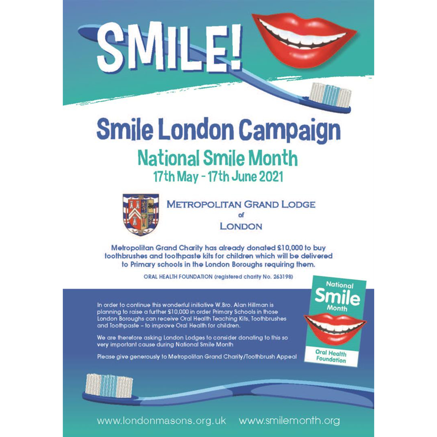 Helping children smile with clean teeth with the Smile London Campaign
